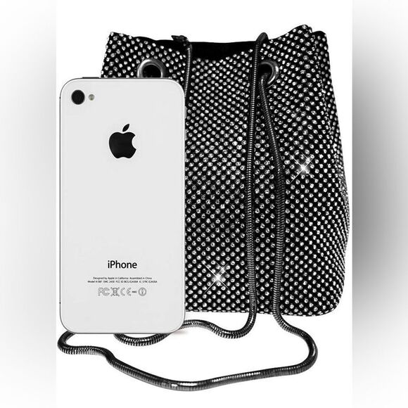 Rhinestone Luxury Black Bags Purse - Picture 3 of 6